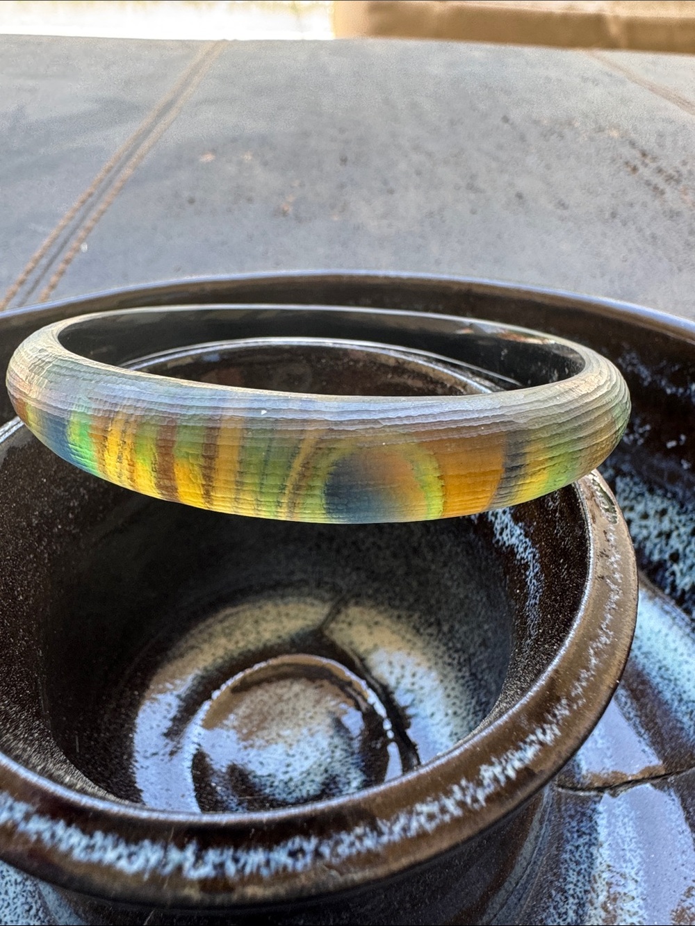 Alexis Bittar Iridescent Multicolor Resin Bangle